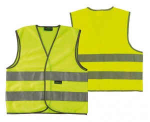 Wowow Gilet de sécurité jaune + Bandes réfléchissantes T.M